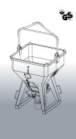 EICHINGER Betonsilo, 1020.8, 500 Liter, zylindrisch-konisch, angeschweißte Kette, Handhebel, bewegliches Auslaufblech