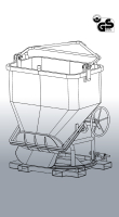 EICHINGER Betonsilo, 1028H.6, 375 Liter, oval mit seitlichem Auslauf, Traverse, Handrad, seitlicher Auslauf