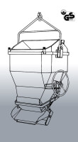 EICHINGER Betonsilo, 1028.8, 500 Liter, oval mit seitlichem Auslauf, Traverse, Handhebel, seitlicher Auslauf