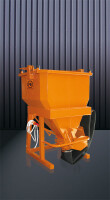 EICHINGER Betonsilo, 1033.13, 1250 Liter, quadratisch und abgerundet, Bügel, Handhebel, zentraler Auslass, 1500 mm Gummischlauch, Ø 150 mm