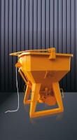 EICHINGER Betonsilo, 1035.11, 800 Liter, quadratisch und abgerundet, Bügel, Handhebel mit Reißleine und Federzug, zentraler Auslass, 3000 mm Gummischlauch, Ø 200 mm
