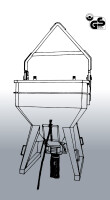 EICHINGER Betonsilo, 1035.11, 800 Liter, quadratisch und abgerundet, Bügel, Handhebel mit Reißleine und Federzug, zentraler Auslass, 3000 mm Gummischlauch, Ø 200 mm