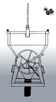 EICHINGER Betonsilo, 1037H.15, 1750 Liter, quadratisch und abgerundet, Traverse, Handrad, zentraler Auslass, 1500 mm Gummischlauch, Ø 200 mm