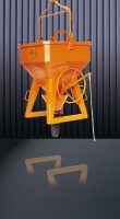 EICHINGER Betonsilo, 1037H.16, 2000 Liter, quadratisch und abgerundet, Traverse, Handrad, zentraler Auslass, 1500 mm Gummischlauch, Ø 200 mm