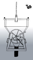 EICHINGER Betonsilo, 1037H.16, 2000 Liter, quadratisch und abgerundet, Traverse, Handrad, zentraler Auslass, 1500 mm Gummischlauch, Ø 200 mm