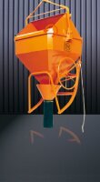 EICHINGER Betonsilo, 1038H.16, 2000 Liter, liegend quadratisch und abgerundet, Traverse, Handrad, zentraler Auslass, 1500 mm Gummischlauch, Ø 200 mm
