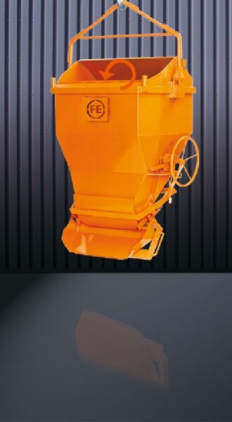 EICHINGER Betonsilo, 1039H.12, 1000 Liter, liegend quadratisch mit seitlichem Auslauf, Bügel, Handrad, seitlicher Auslauf