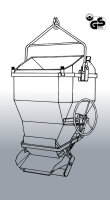 EICHINGER Betonsilo, 1039H.12, 1000 Liter, liegend quadratisch mit seitlichem Auslauf, Bügel, Handrad, seitlicher Auslauf