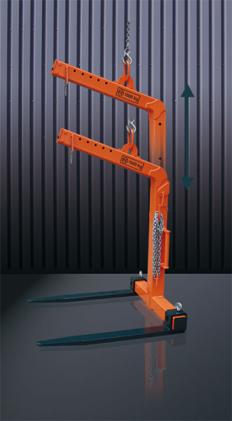 EICHINGER Ladegabel 1054.4, 2000 kg, Federdruck zum automatischen Gewichtsausgleich, Verstellbare Gabelzinken