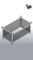EICHINGER Gitterbox-Stapelpalette 1315.5, Längsseite 1/3 klappbar, 1500 kg, LxBxH 1000x800x750 mm, anthrazitgrau