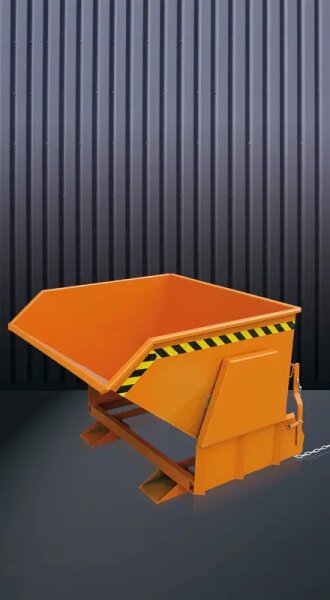 EICHINGER Kippbehälter mit geschützten Abrollkufen 2011.9, 1000 kg, 600 Liter, reinorange