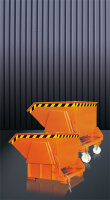 EICHINGER Kippbehälter mit geschützten Abrollkufen 2011.9, 1000 kg, 600 Liter, reinorange