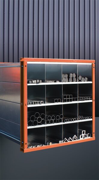 EICHINGER Wabenregal 1000x1000x3000 64/8x8, Waben verzinkt, Rahmen anthrazitgrau