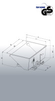 EICHINGER Kippbehälter mit Abrollkufen, 1500 kg, 1500 Liter, reinorange