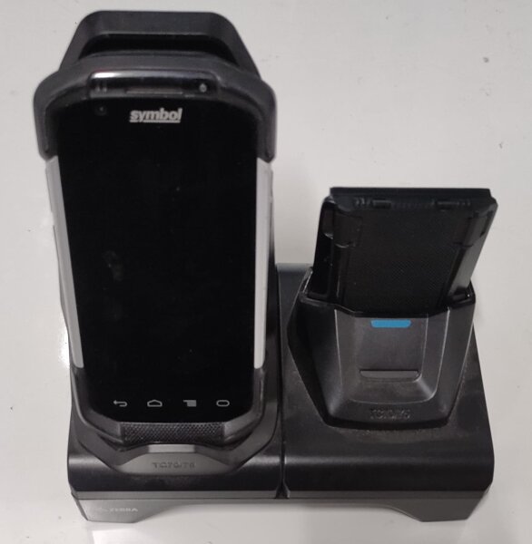 Zebra 2-fach Lade-/Übertragunsstation TC70/75 + Symbol TC700H Android Mobile Barcode Scanner mit Zusatzakku