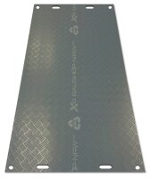 80m² SET - 40x Fahrplatten 10x1000x2000mm grau + Transportgestell lackiert
