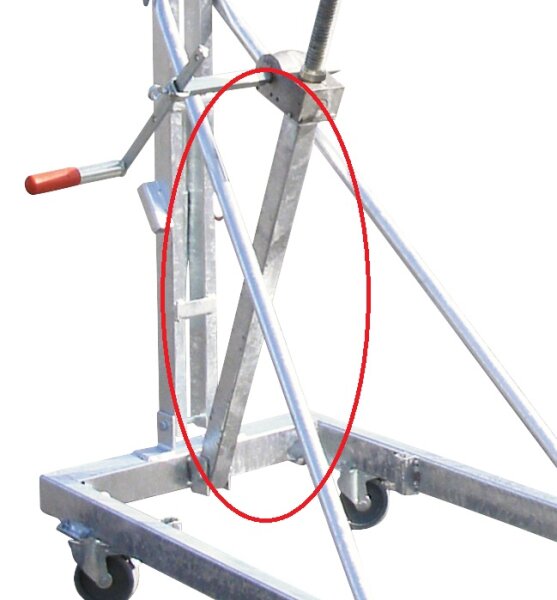 MÜBA Führungsrohr für Kragarmlift 12367 verzinkt, 50x50 mm, mit Aufnahmeplatte