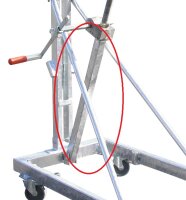 MÜBA Führungsrohr für Kragarmlift 12367 verzinkt, 50x50 mm, mit Aufnahmeplatte