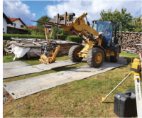 X10 FAHRPLATTE 10mm 500x1100mm grau 20t/m2** Bodenplatte Bodenschutzplatten Kunststoffplatten Bodenschutzmatte