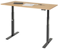 RAU Schreibtisch adlatus 100, B1500xT800xH650-1300mm, tiefschwarz, B-Platte-25 mm, 08-ST-150-080-9005-B