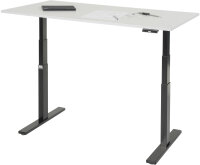 RAU Schreibtisch adlatus 100, B1500xT800xH650-1300mm, tiefschwarz, M-Platte-22 mm, 08-ST-150-080-9005-M