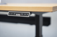 RAU Schreibtisch adlatus 100, B2000xT800xH650-1300mm, tiefschwarz, B-Platte-25 mm, 08-ST-200-080-9005-B