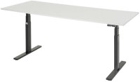 RAU Schreibtisch adlatus 100, B2000xT800xH650-1300mm, tiefschwarz, M-Platte-22 mm, 08-ST-200-080-9005-M