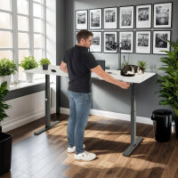 RAU Schreibtisch adlatus 100, B2000xT800xH650-1300mm, tiefschwarz, M-Platte-22 mm, 08-ST-200-080-9005-M