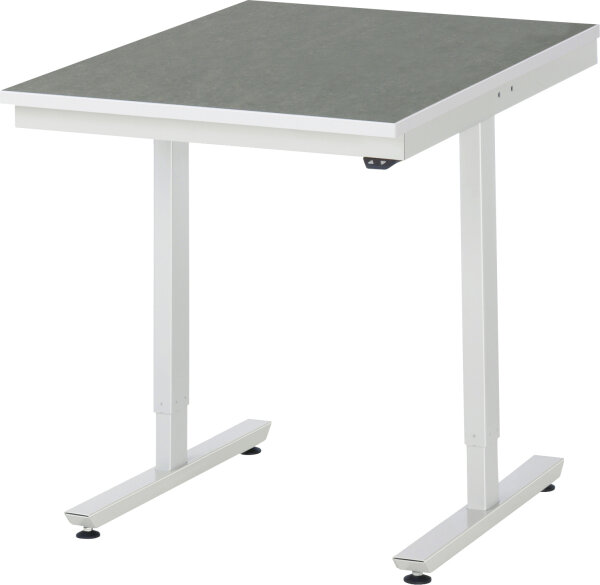 RAU Arbeitstisch elektrisch höhenverstellbar, B750xT1000xH720-1120mm, L-Platte-25 mm, 08-AT-075-100-L