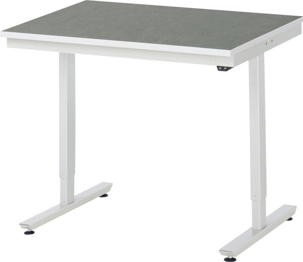 RAU Arbeitstisch elektrisch höhenverstellbar, B1000xT800xH720-1120mm, L-Platte-25 mm, 08-AT-100-080-L