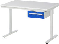 RAU Arbeitstisch elektrisch höhenverstellbar, B1000xT1000xH720-1120mm, M-Platte-22 mm, 08-AT-100-100-M