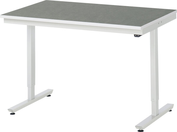 RAU Arbeitstisch elektrisch höhenverstellbar, B1250xT800xH720-1120mm, L-Platte-25 mm, 08-AT-125-080-L