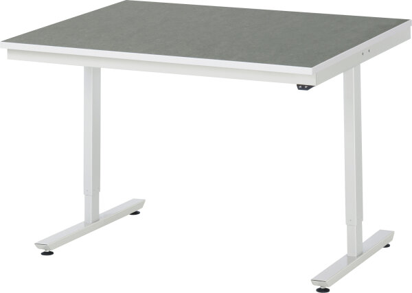 RAU Arbeitstisch elektrisch höhenverstellbar, B1250xT1000xH720-1120mm, L-Platte-25 mm, 08-AT-125-100-L