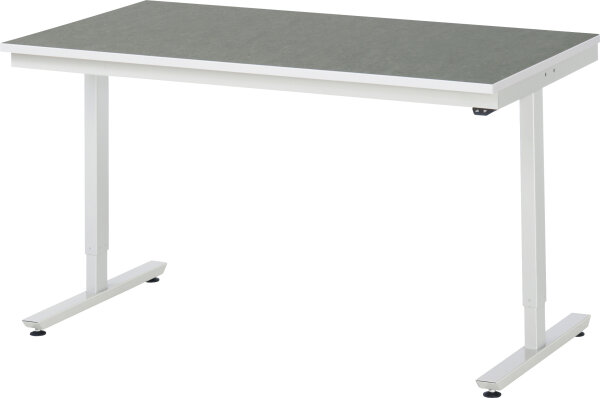 RAU Arbeitstisch elektrisch höhenverstellbar, B1500xT800xH720-1120mm, L-Platte-25 mm, 08-AT-150-080-L