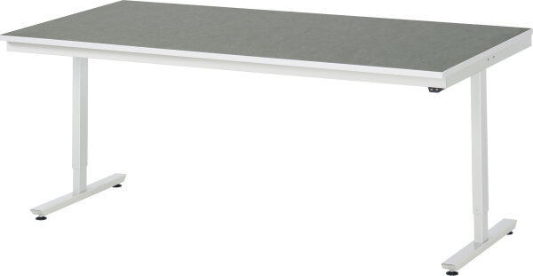 RAU Arbeitstisch elektrisch höhenverstellbar, B2000xT1000xH720-1120mm, L-Platte-25 mm, 08-AT-200-100-L