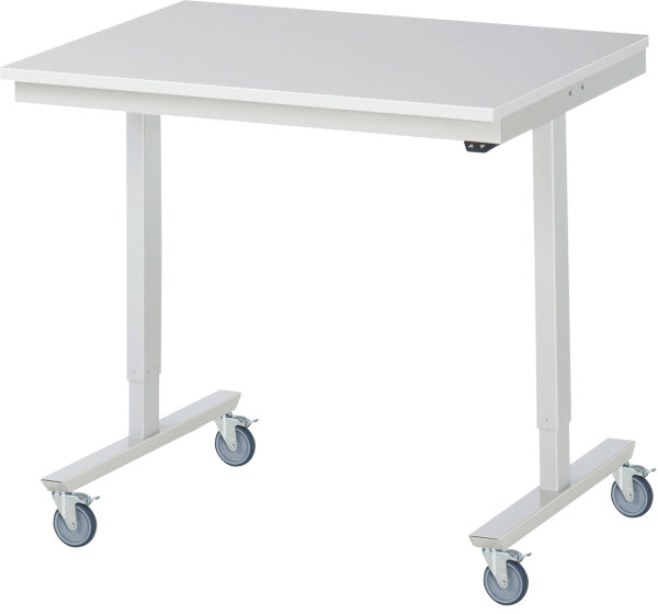 RAU Fahrbarer Arbeitstisch adlatus 150 kg, B1000xT800xH855-1255mm, M-Platte-22 mm, 08-AT-100-080-M-4LF