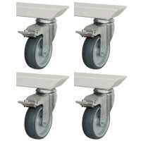RAU Fahrbarer Arbeitstisch adlatus 150 kg, B1500xT800xH855-1255mm, B-Platte-25 mm, 08-AT-150-080-B-4LF