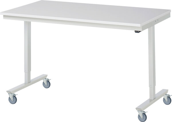 RAU Fahrbarer Arbeitstisch adlatus 150 kg, B1500xT800xH855-1255mm, M-Platte-22 mm, 08-AT-150-080-M-4LF