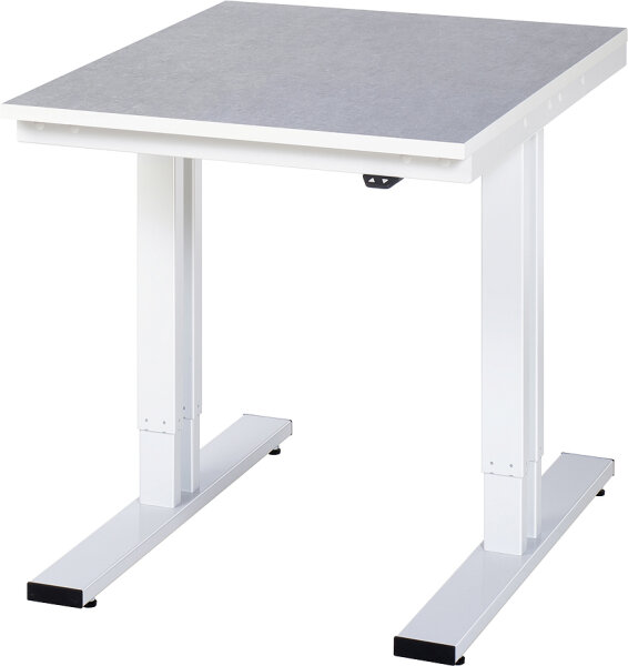 RAU Werktisch elektrisch höhenverstellbar, B750xT1000xH720-1120mm, L-Platte-25 mm, 08-WT-075-100-L