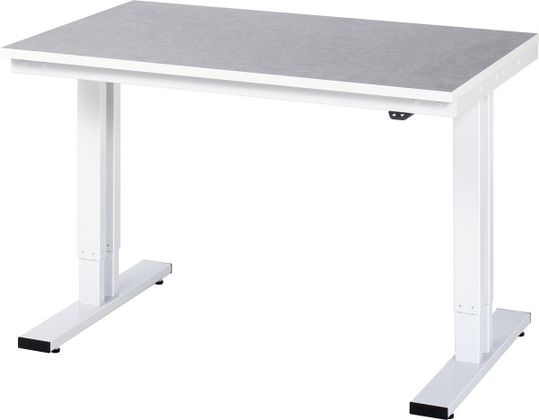 RAU Werktisch elektrisch höhenverstellbar, B1250xT800xH720-1120mm, L-Platte-25 mm, 08-WT-125-080-L