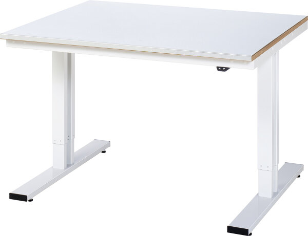 RAU Werktisch elektrisch höhenverstellbar, B1250xT1000xH720-1120mm, S-Platte-25 mm, 08-WT-125-100-S