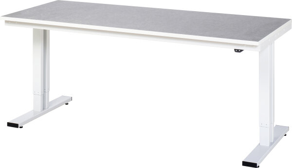 RAU Werktisch elektrisch höhenverstellbar, B2000xT800xH720-1120mm, L-Platte-25 mm, 08-WT-200-080-L
