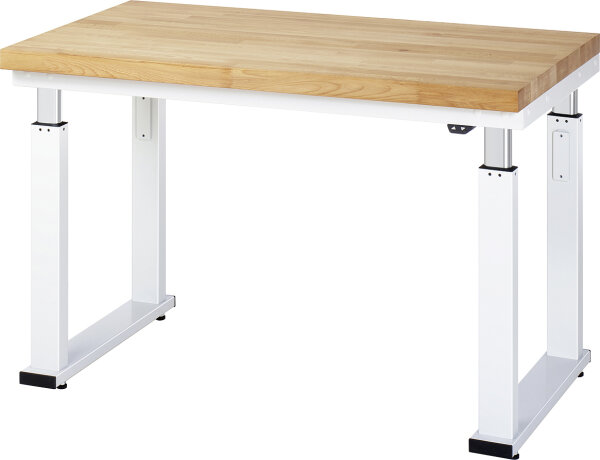 RAU Werkbank elektrisch höhenverstellbar, B1250xT700xH740-1140mm, B-Platte-40 mm, 08-WB-125-070-B