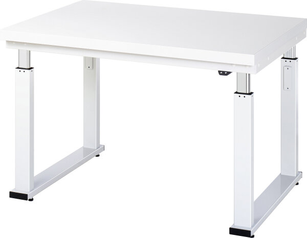 RAU Werkbank elektrisch höhenverstellbar, B1250xT900xH740-1140mm, HPL-Platte-40 mm, 08-WB-125-090-H