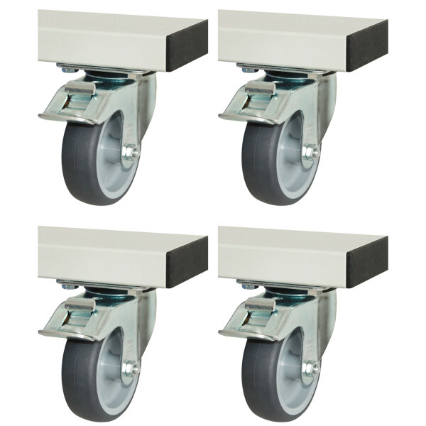 RAU Rollensatz für Serie adlatus 300+600, 4 Lenkrollen mit Feststeller, 08-RS-300-600-4LF