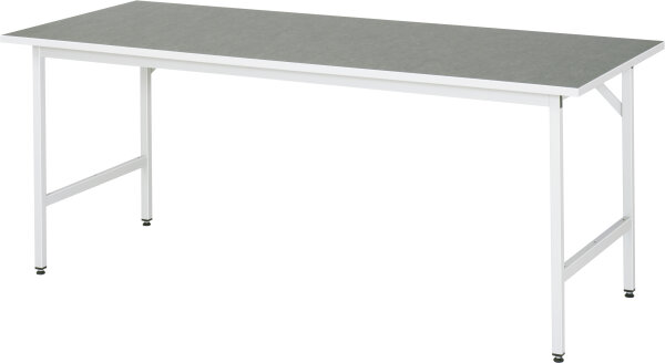 RAU Arbeitstisch Jerry höhenverstellbar, B2000xT800xH800-850mm, L-Platte-25mm, 06-500L80-20.12