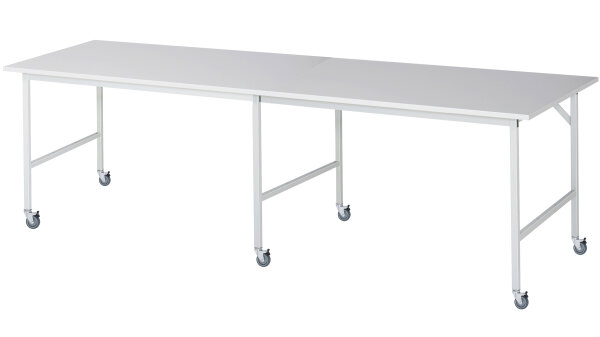 RAU Fahrbarer Arbeitstisch Jerry (6 LR), B3000xT1000xH900mm, M-Platte-22mm, 06-500M10-30-6LF.12