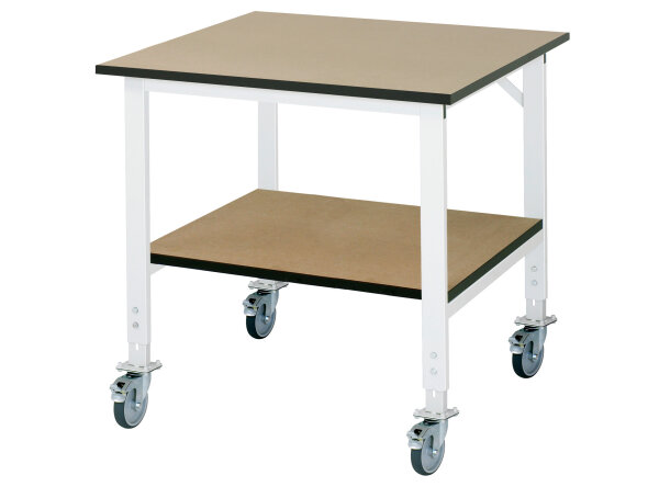 RAU Fahrbarer Arbeitstisch (HV) Tom - KM-01, B1000xT1000xH910-1230mm, F-Platte-22mm, 06-625F10-10-KM01.12