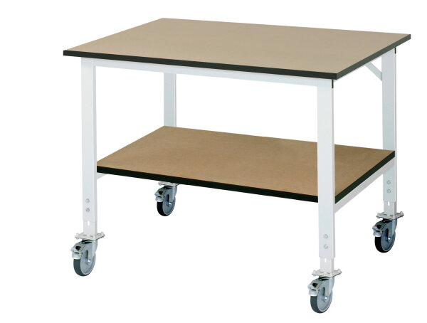 RAU Fahrbarer Arbeitstisch (HV) Tom - KM-01, B1250xT1000xH910-1230mm, F-Platte-22mm, 06-625F10-12-KM01.12