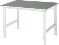 RAU Arbeitstisch Tom höhenverstellbar, B1250xT1000xH760-1080mm, L-Platte-25mm, 06-625L10-12.12